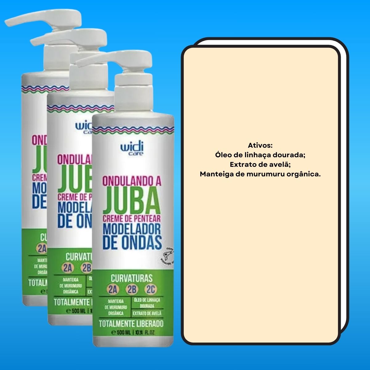 Kit Widi Care Ondulando a Juba 3 Creme de Pentear 500 ml