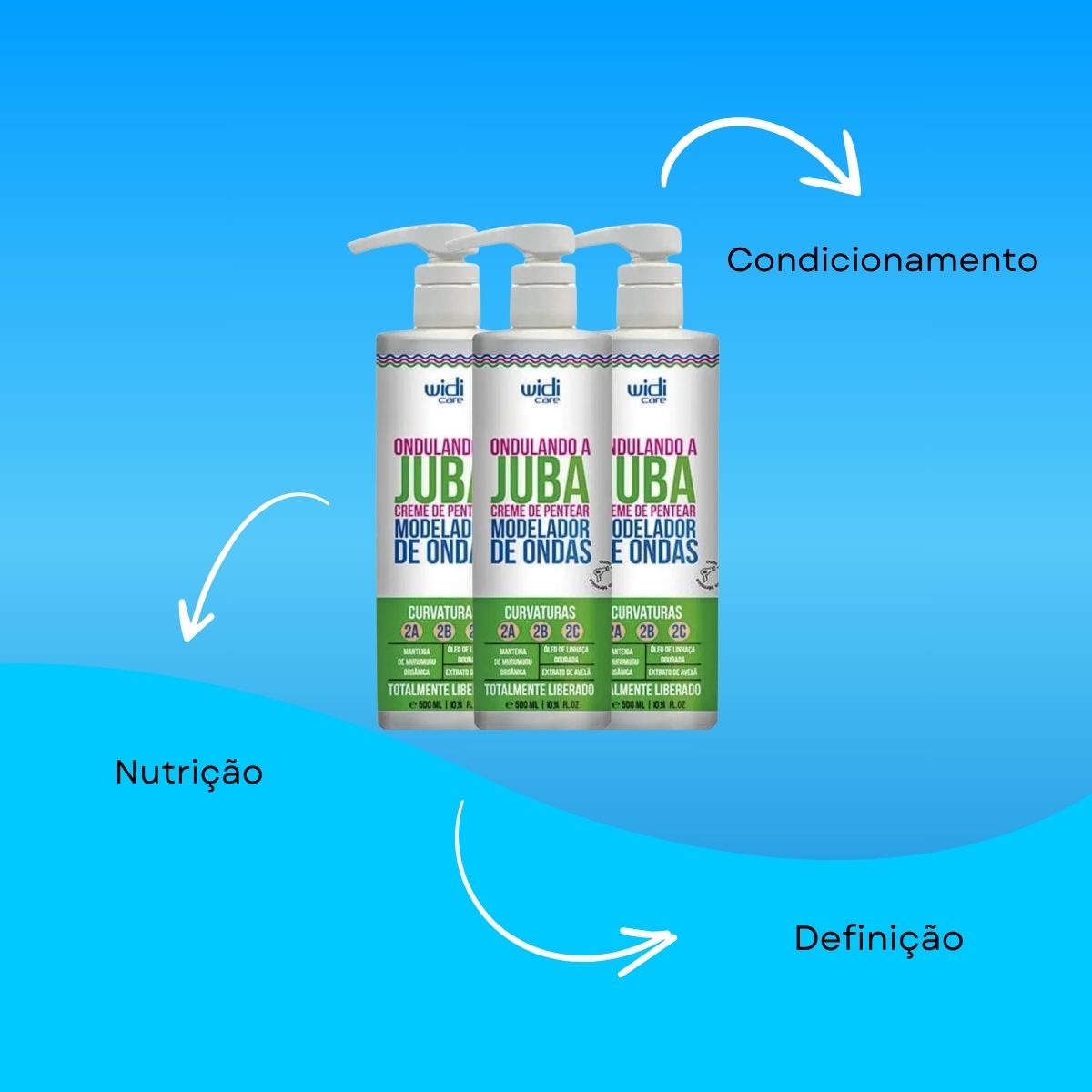 Kit Widi Care Ondulando a Juba 3 Creme de Pentear 500 ml