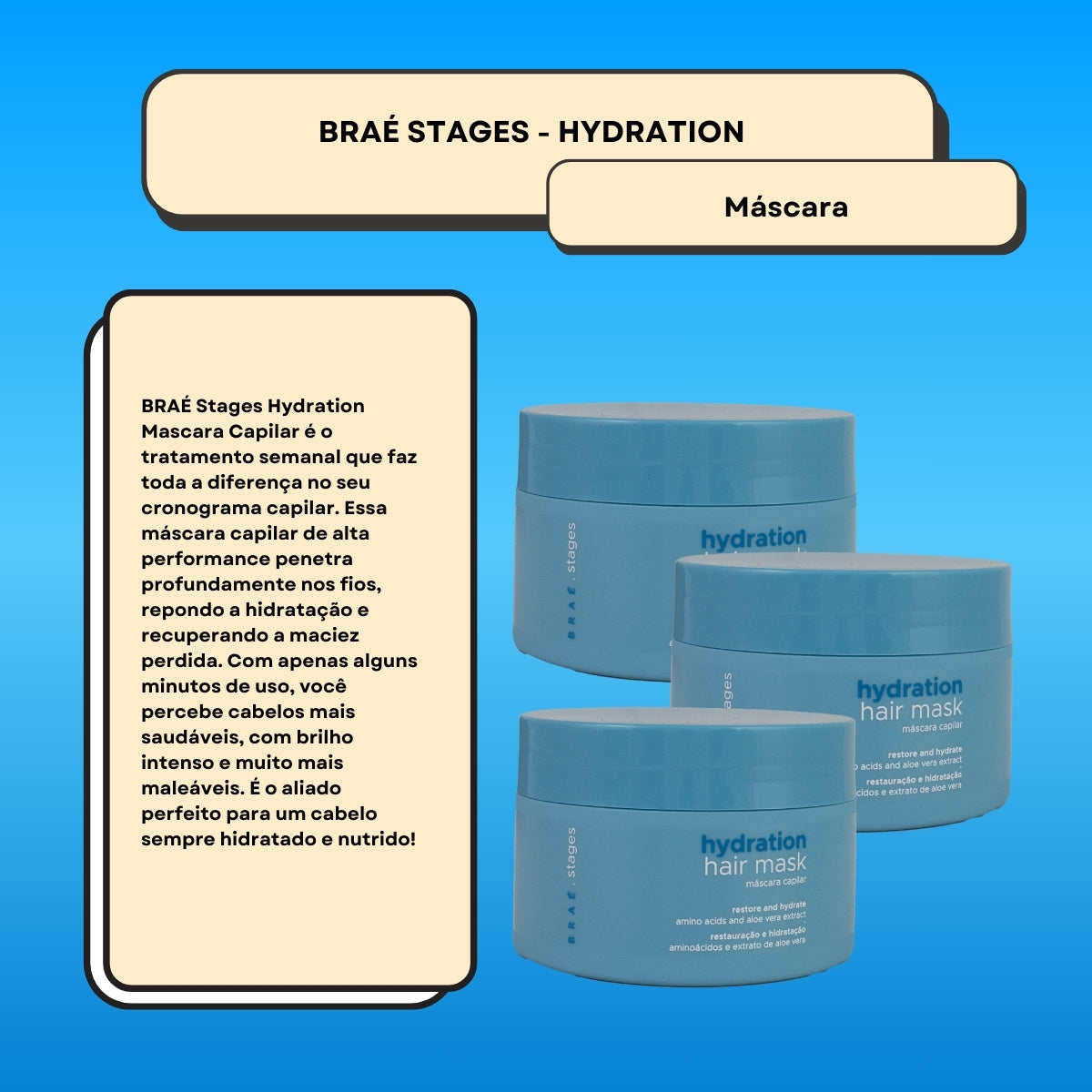 Kit Braé Stages Hydration 3 Máscara 200 g