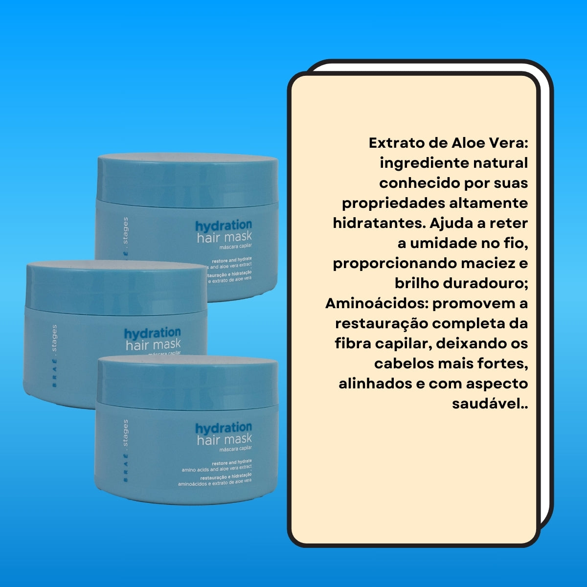 Kit Braé Stages Hydration 3 Máscara 200 g
