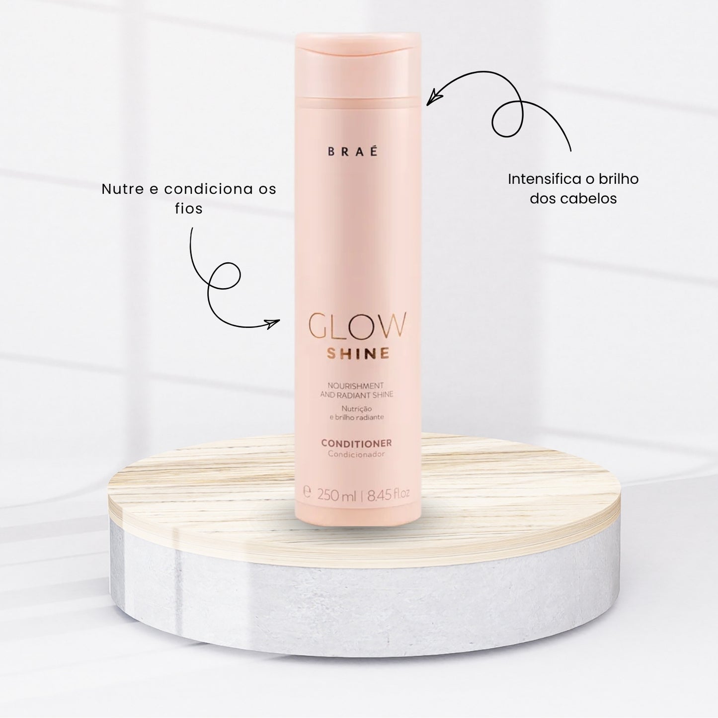 Kit Braé Glow Shine Nutrição e Brilho 3 Condicionador 250 ml