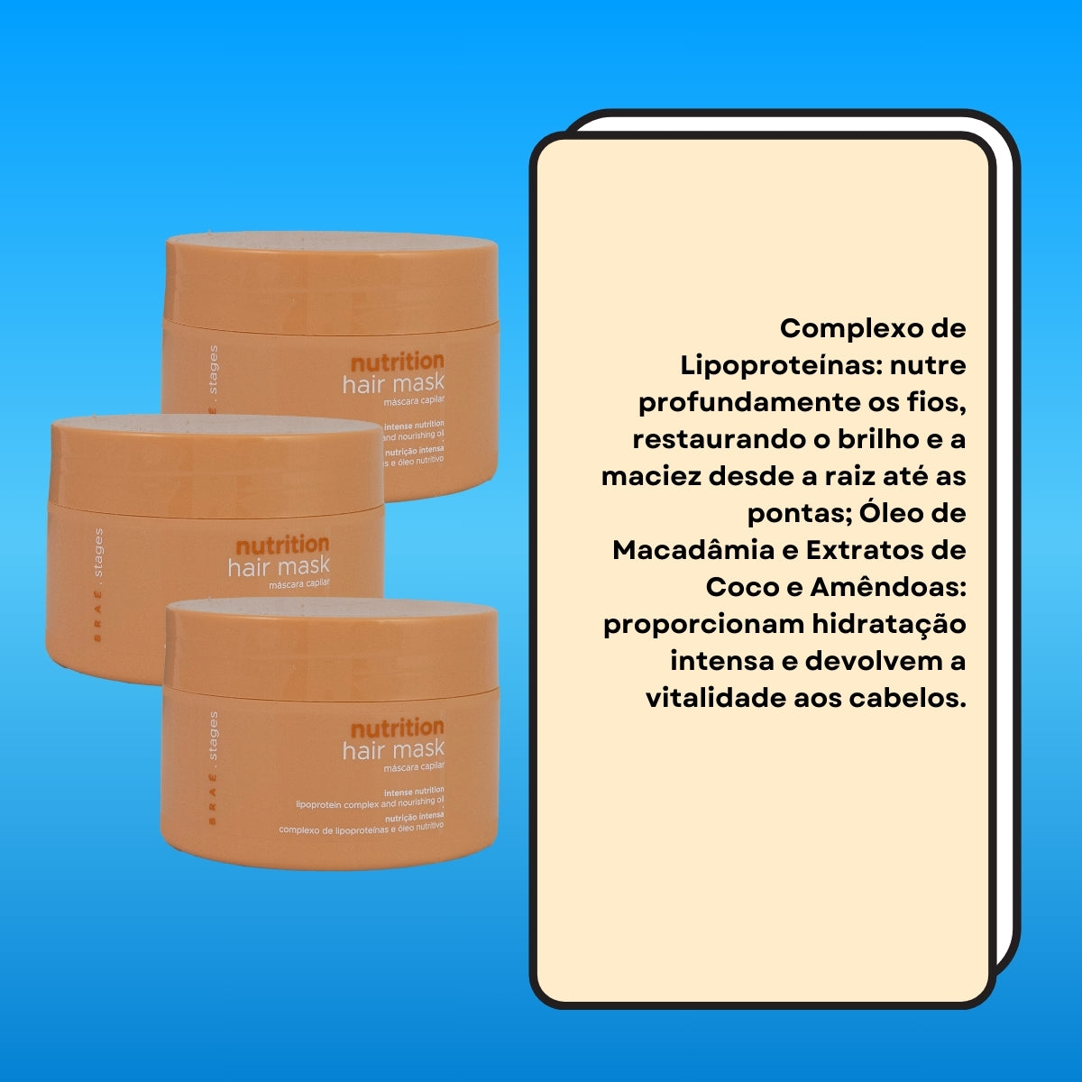 Kit Braé Stages Nutrition 3 Máscara Capilar 200 g