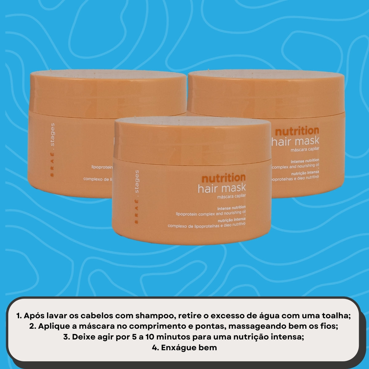 Kit Braé Stages Nutrition 3 Máscara Capilar 200 g