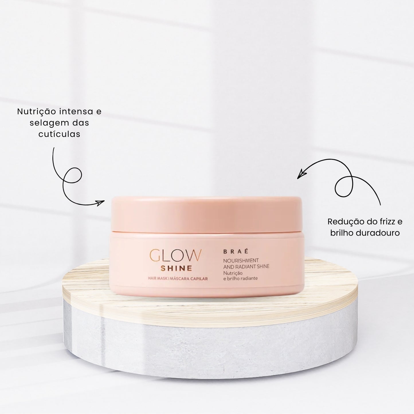 Kit Braé Glow Shine Nutrição e Brilho 2 Máscara 200 g
