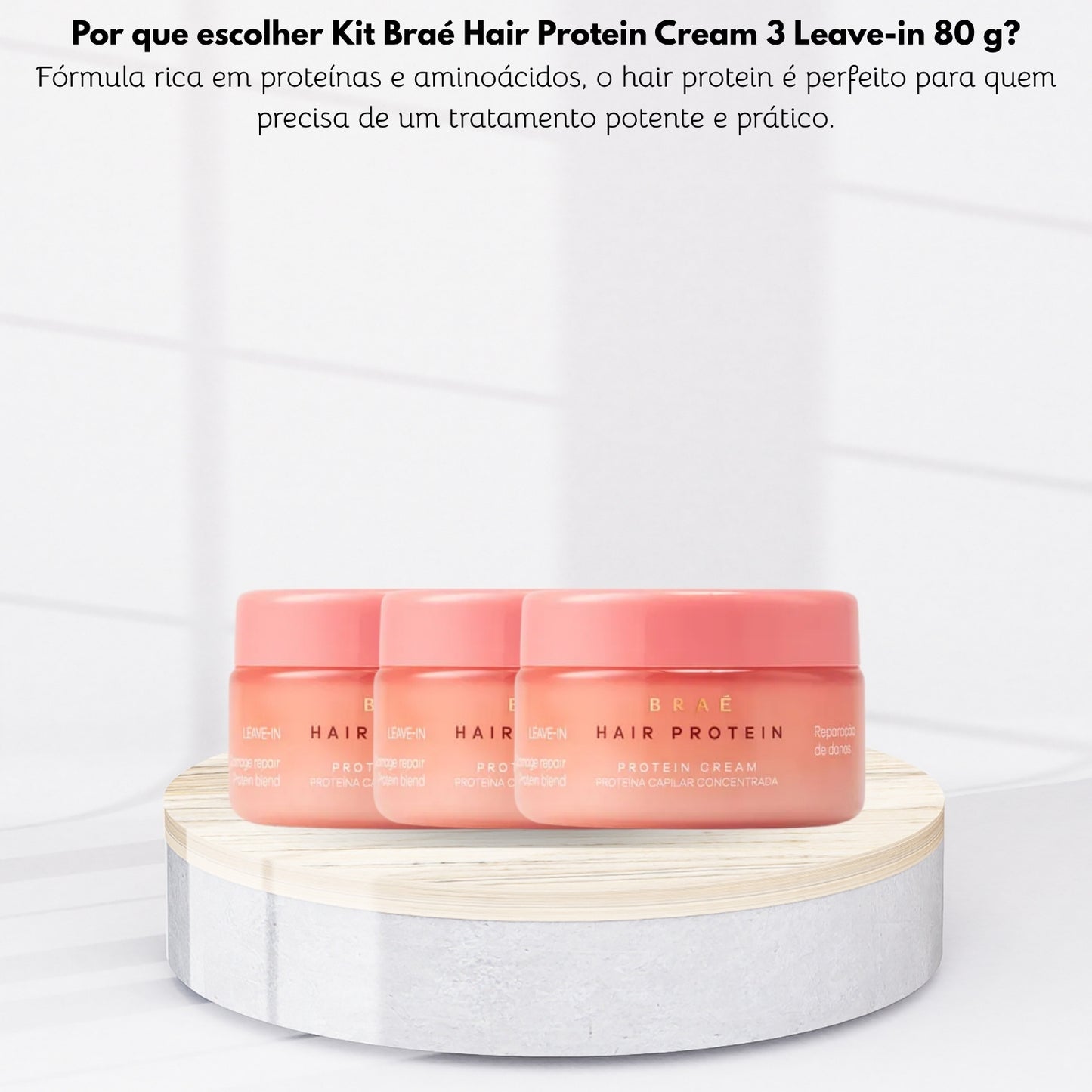 Kit Braé Hair Protein Cream 3 Leave-in 80 g