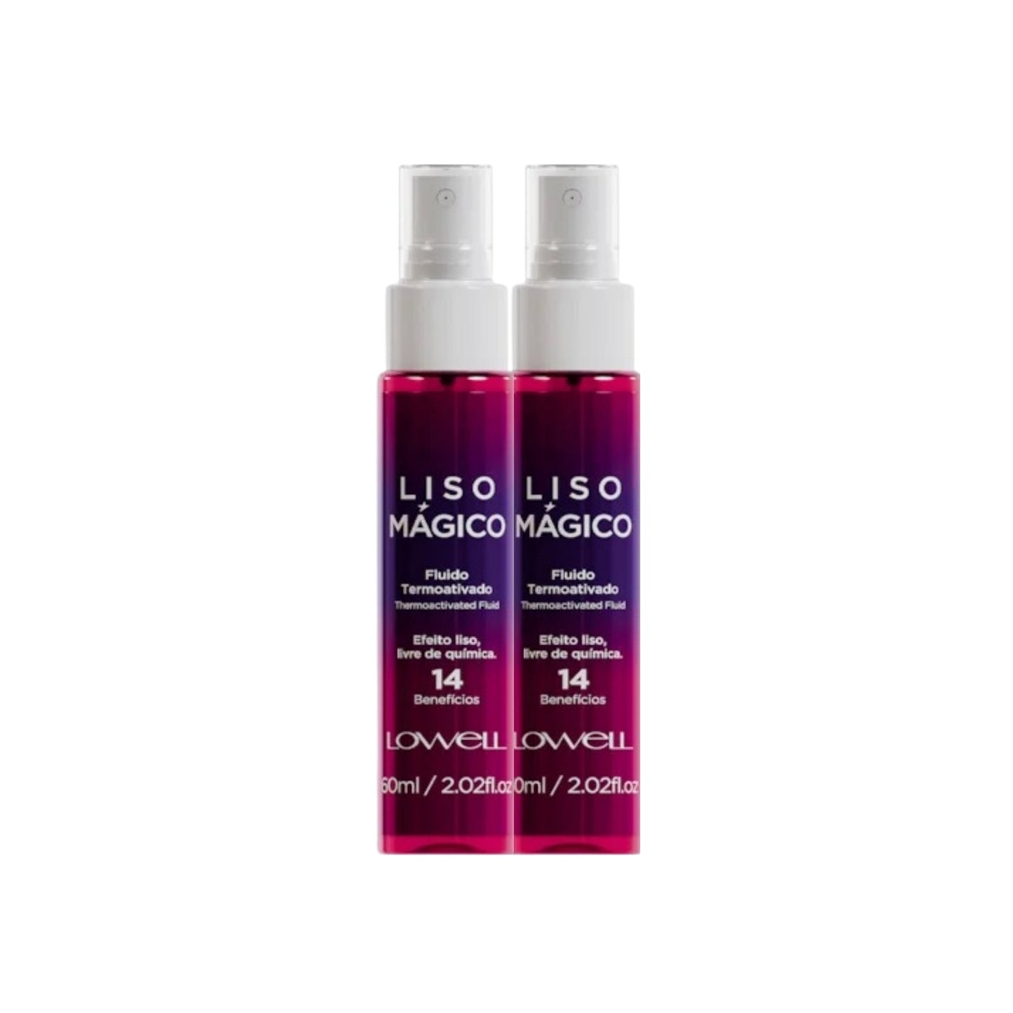 Kit Lowell Liso Magico 2 Efeito Fluido Termoativado 60 ml