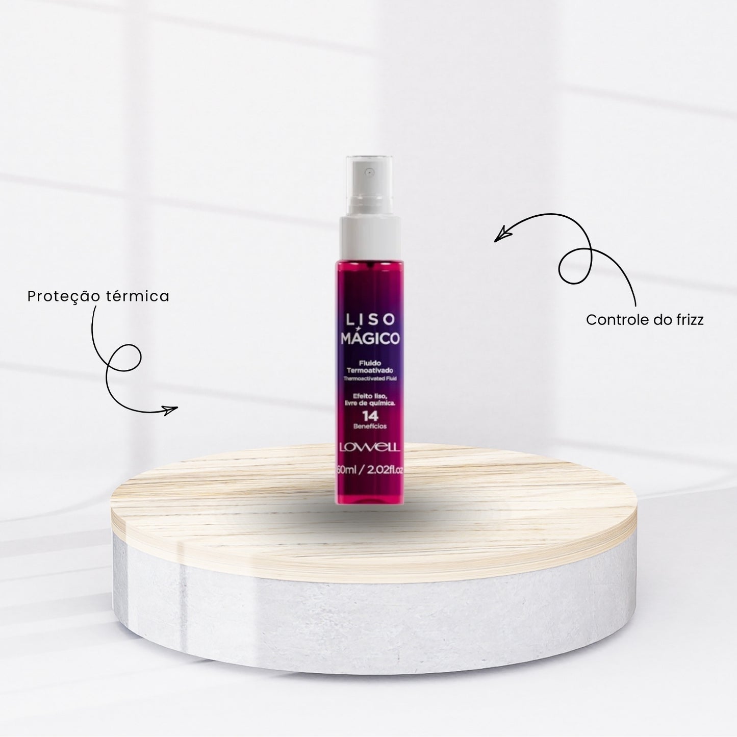 Kit Lowell Liso Magico 2 Efeito Fluido Termoativado 60 ml