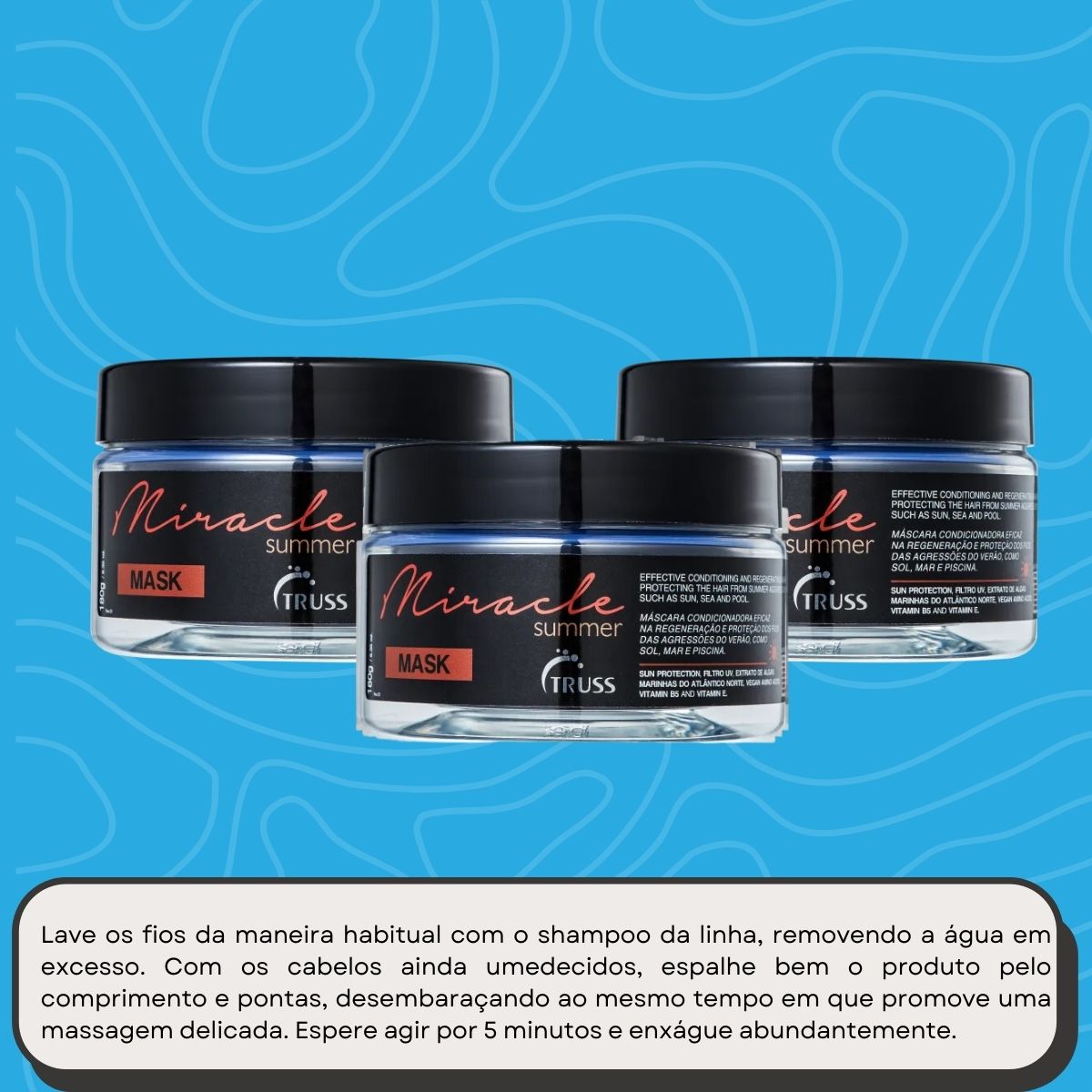 Kit Truss Miracle Summer 3 Máscara Capilar 180 g