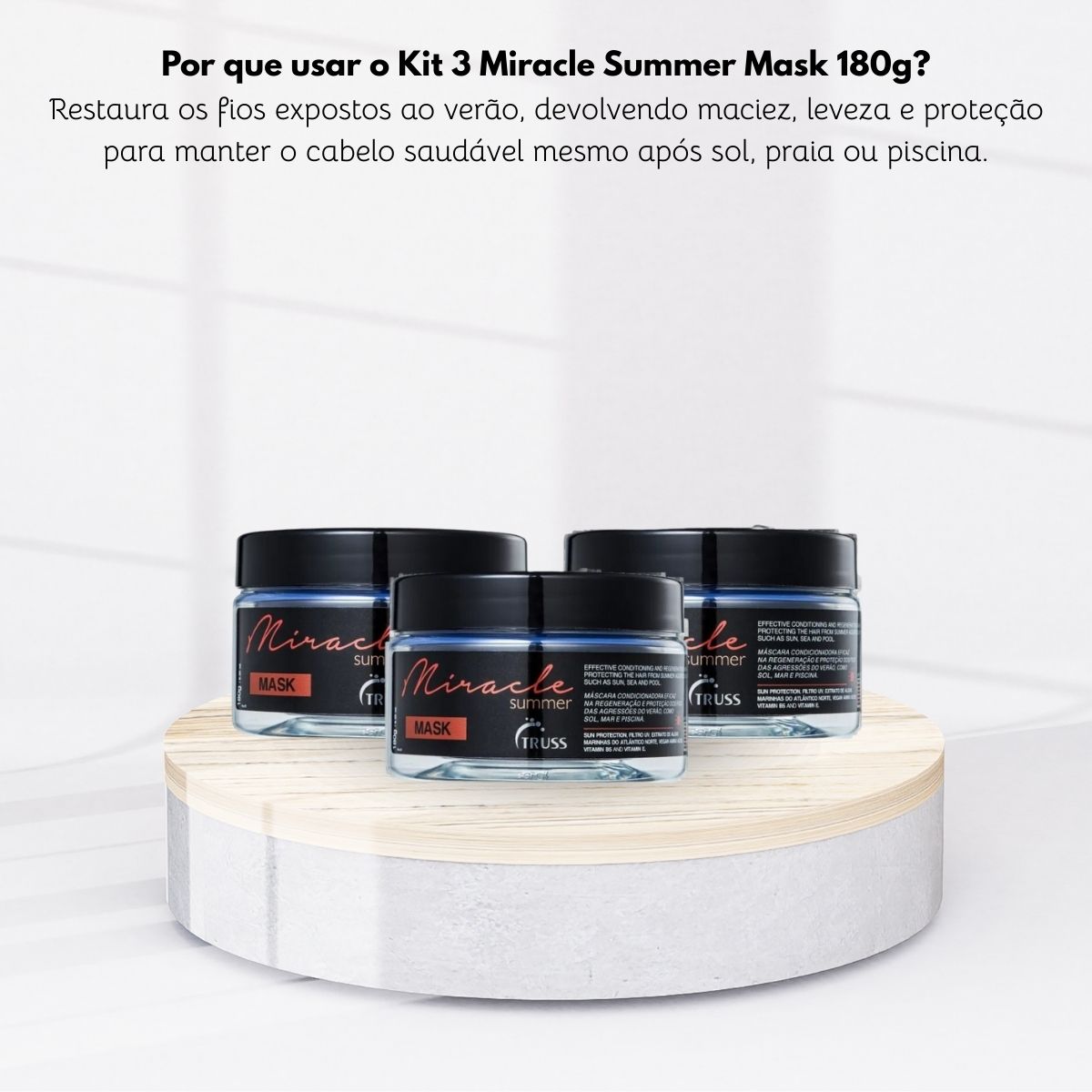 Kit Truss Miracle Summer 3 Máscara Capilar 180 g