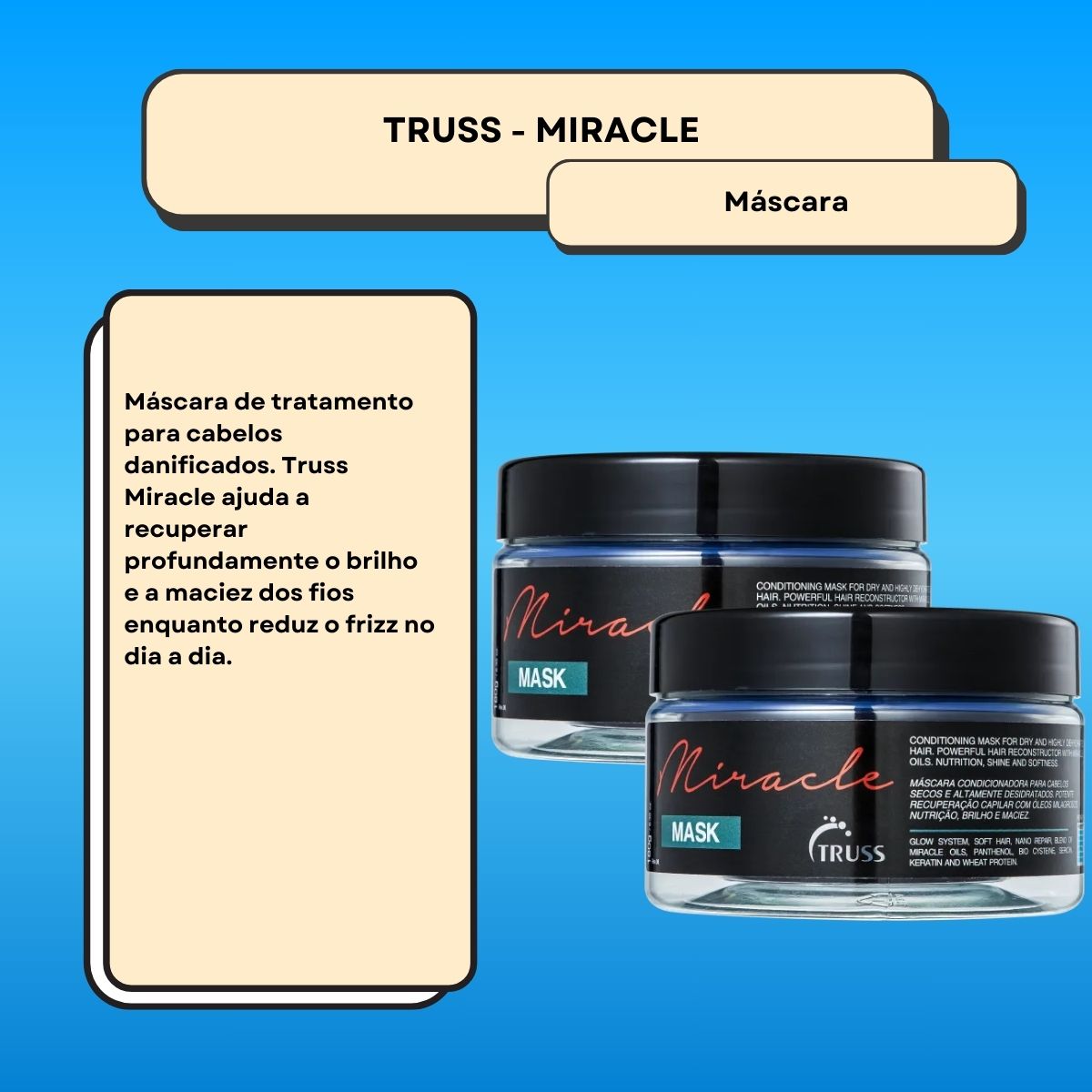 Kit Truss Miracle 2 Máscara Capilar 180 g