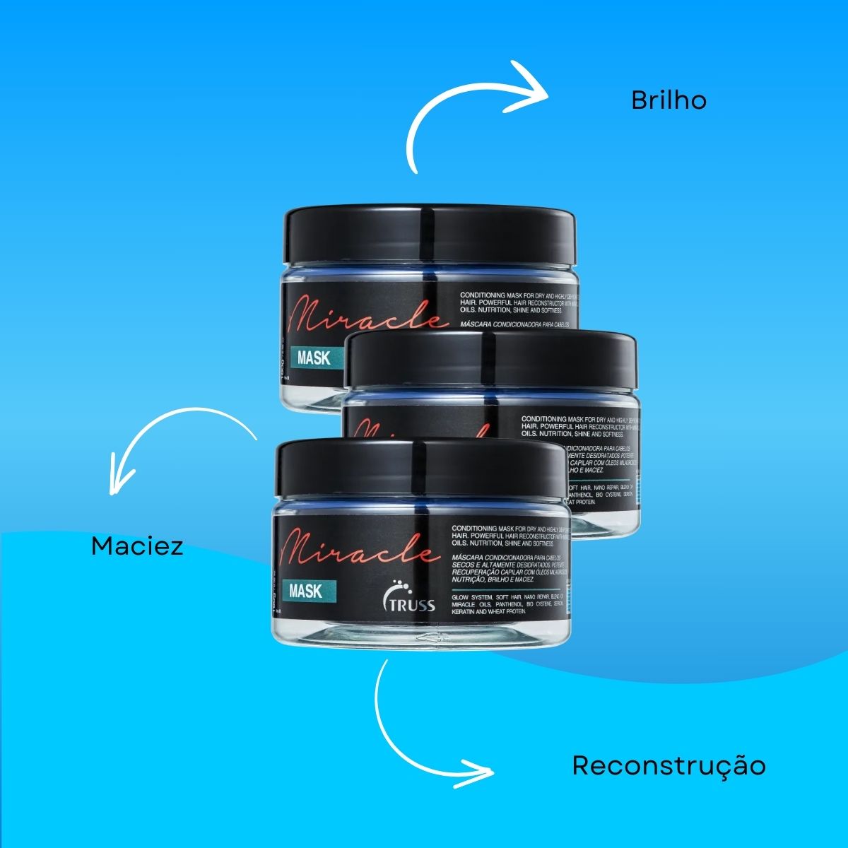 Kit Truss Miracle 3 Máscara Capilar 180 g