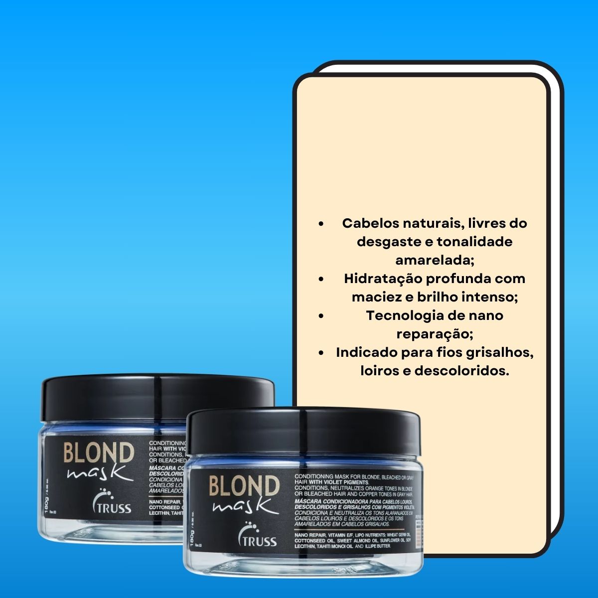 Kit Truss Blond Mask 2 Máscara Matizadora 180 ml