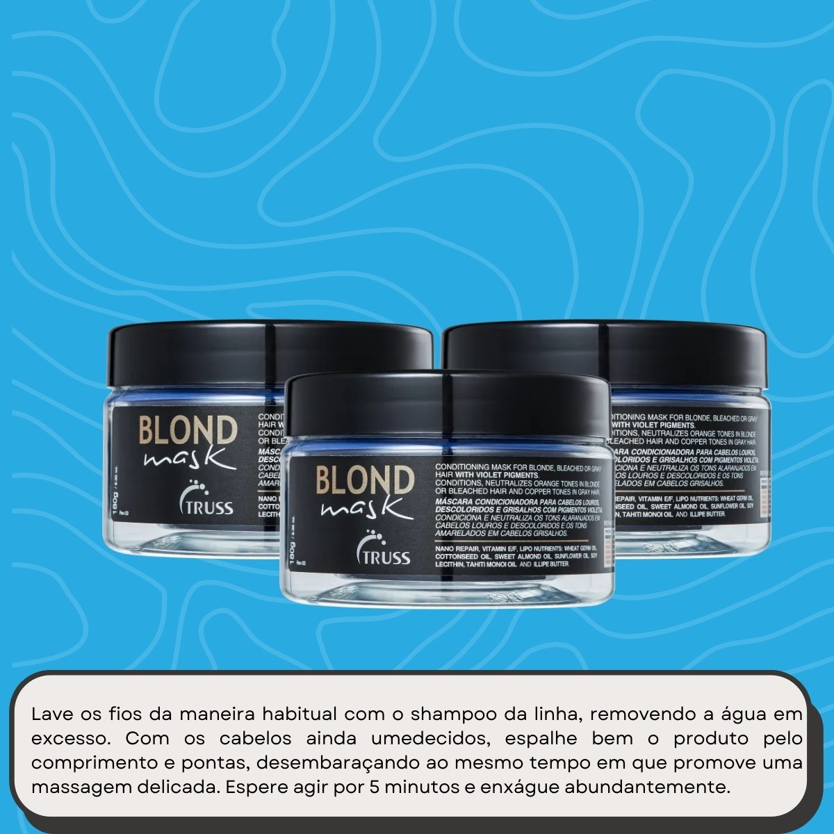 Kit Truss Blond Mask 3 Máscara Matizadora 180 ml