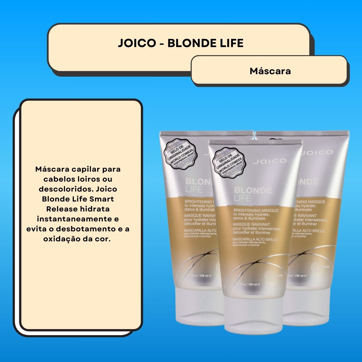 Kit Joico Blonde Life Smart Release 3 Máscara Capilar 150 ml