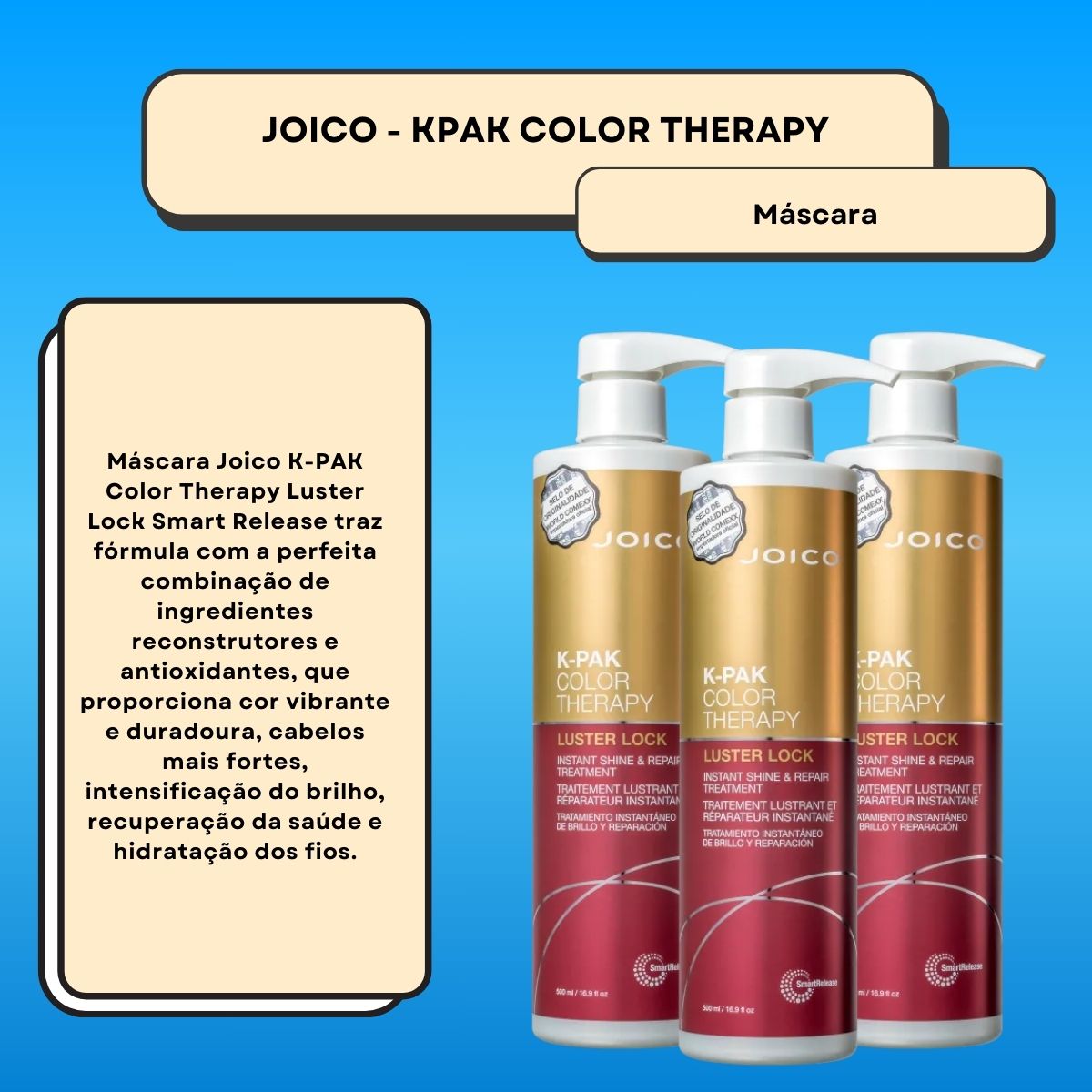 Kit Joico K-PAK Color Therapy Luster Lock 3 Máscara 500 ml