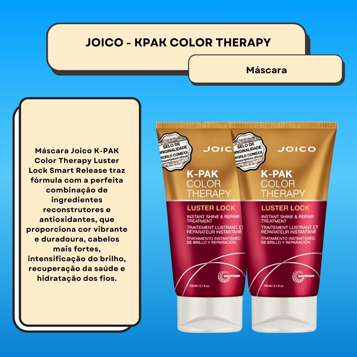 Kit Joico K-PAK Color Therapy Luster Lock 2 Máscara 150 ml