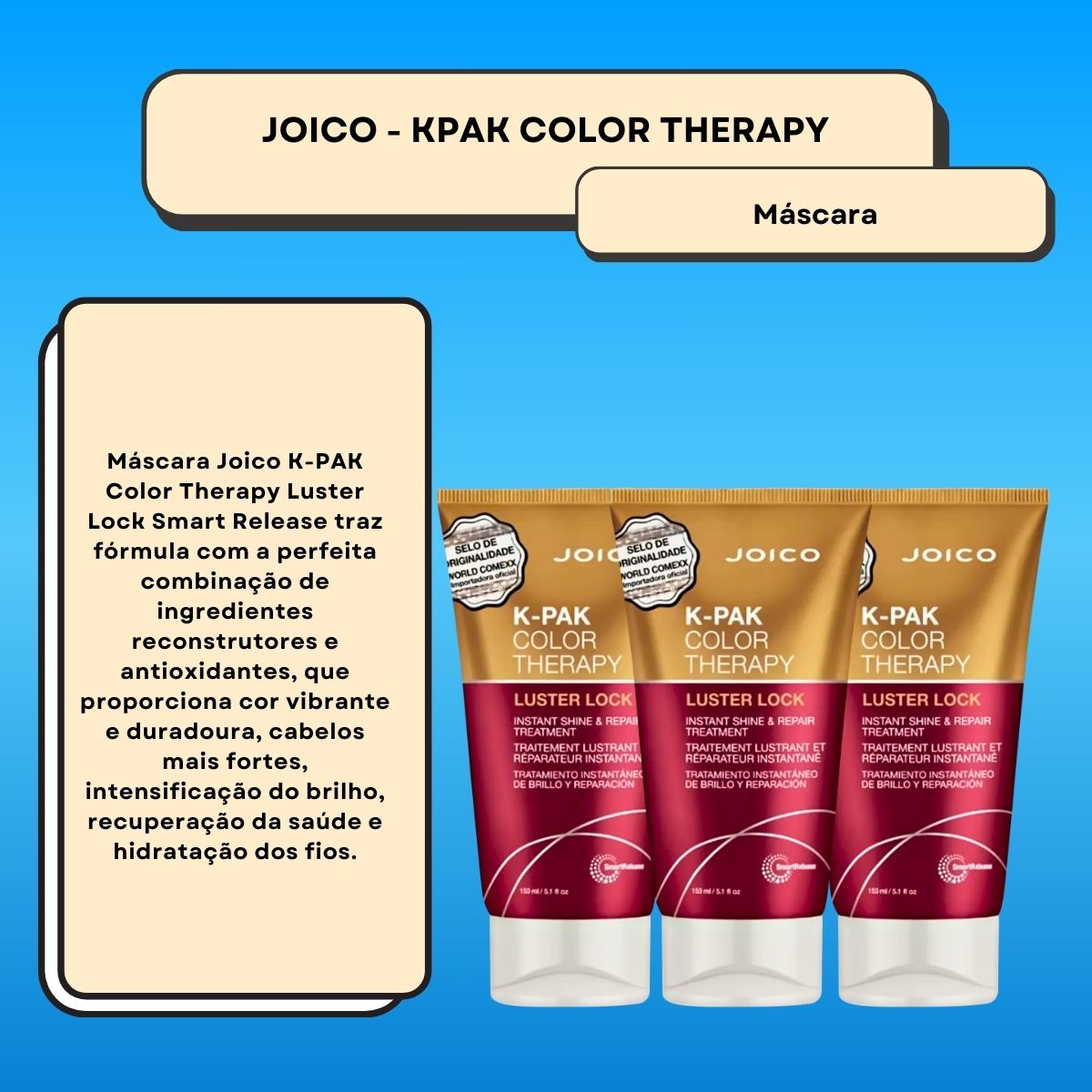 Kit Joico K-PAK Color Therapy Luster Lock 3 Máscara 150 ml