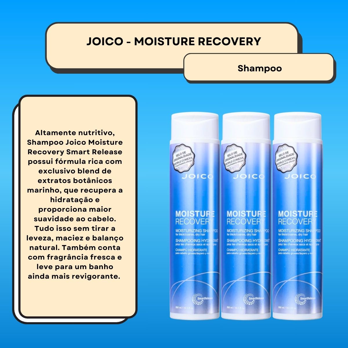 Kit Joico Moisture Recovery Smart Release 3 Shampoo 300 ml