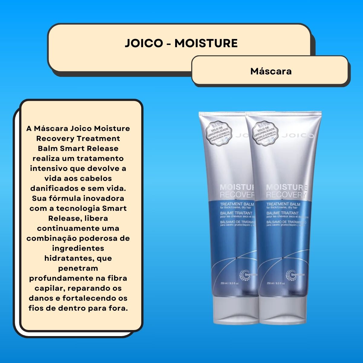 Kit Joico Moisture Recovery Treatment Balm 2 Máscara 250 ml