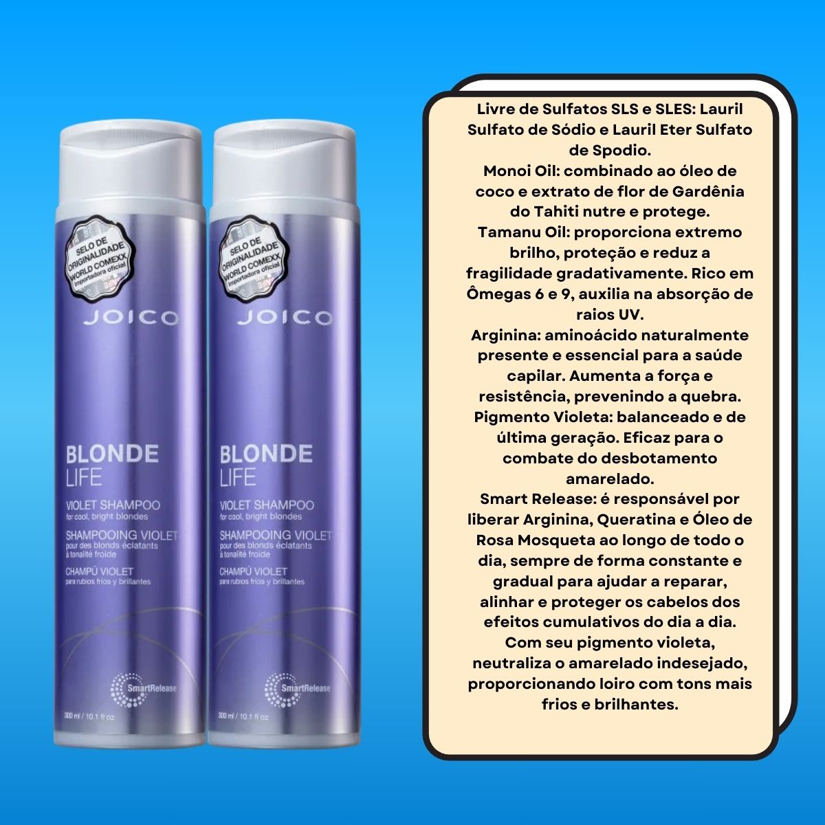 Kit Joico Blonde Life Violet Smart Release 2 Shampoo 300 ml