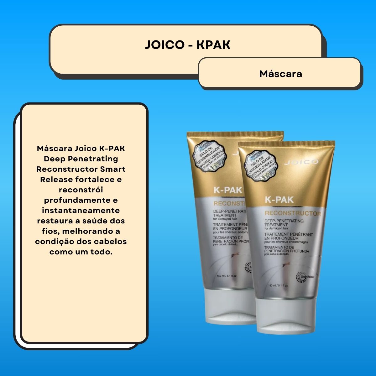 Kit Joico K-PAK Deep Penetrating 2 Máscara 150 ml