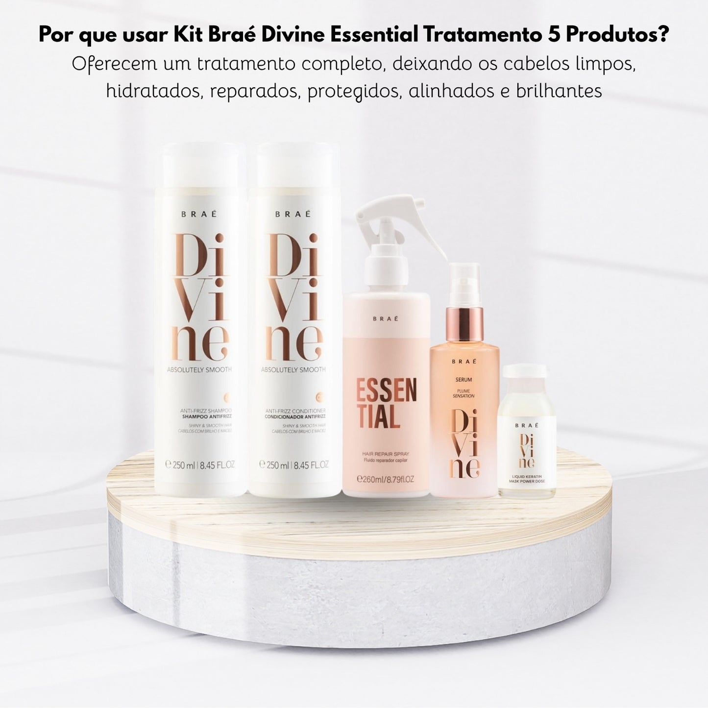 Kit Braé Divine Essential Tratamento 5 Produtos