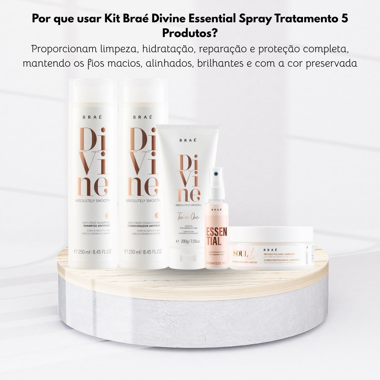 Kit Braé Divine Essential Spray Tratamento 5 Produtos