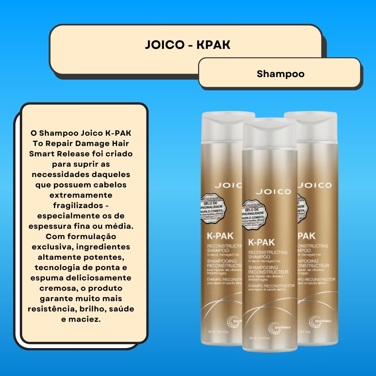 Kit Joico K-PAK 3 Shampoo 300 ml