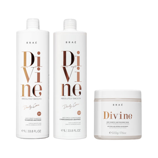 Kit Braé Divine Shampoo e Condicionador 1 Litro + Máscara 500 g