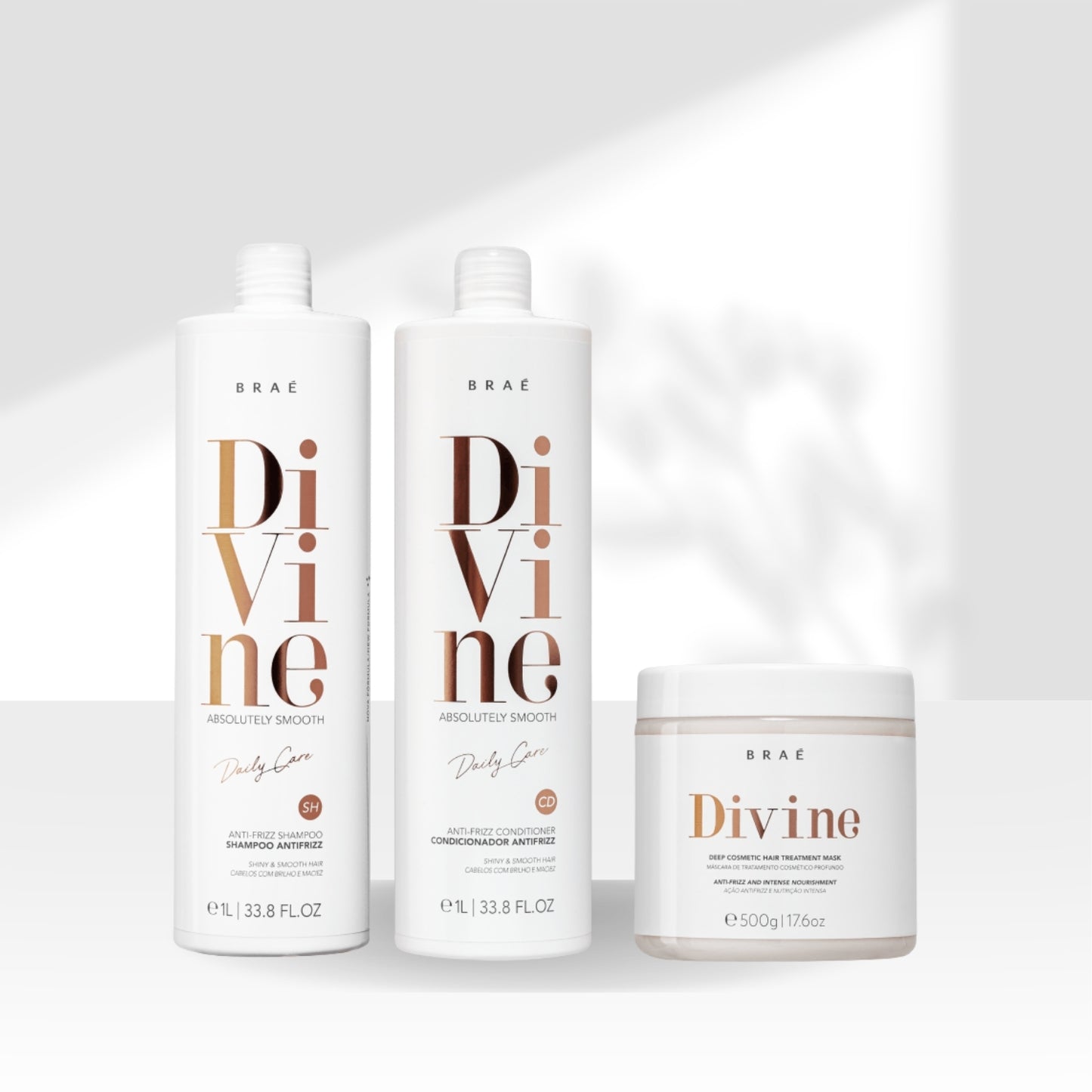 Kit Braé Divine Shampoo e Condicionador 1 Litro + Máscara 500 g