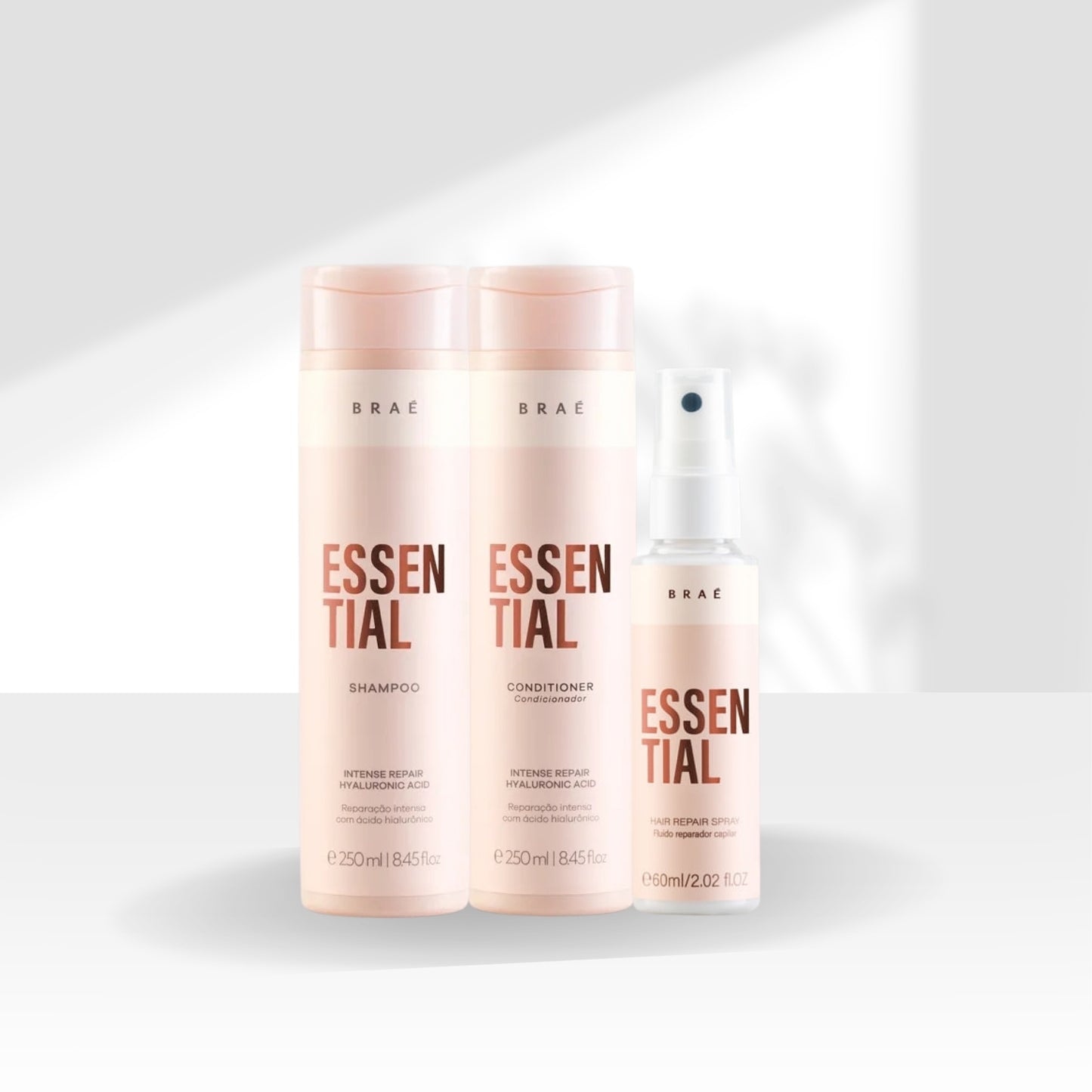 Kit Braé Essential Shampoo, Condicionador 250 ml + Leave-in 60 ml