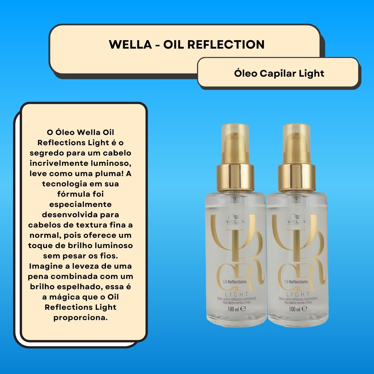 Kit Wella Oil Reflections Light 2 Oleo 100 ml
