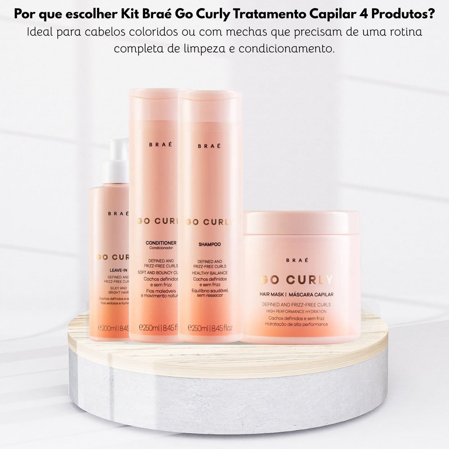 Kit Braé Go Curly Tratamento Capilar 4 Produtos