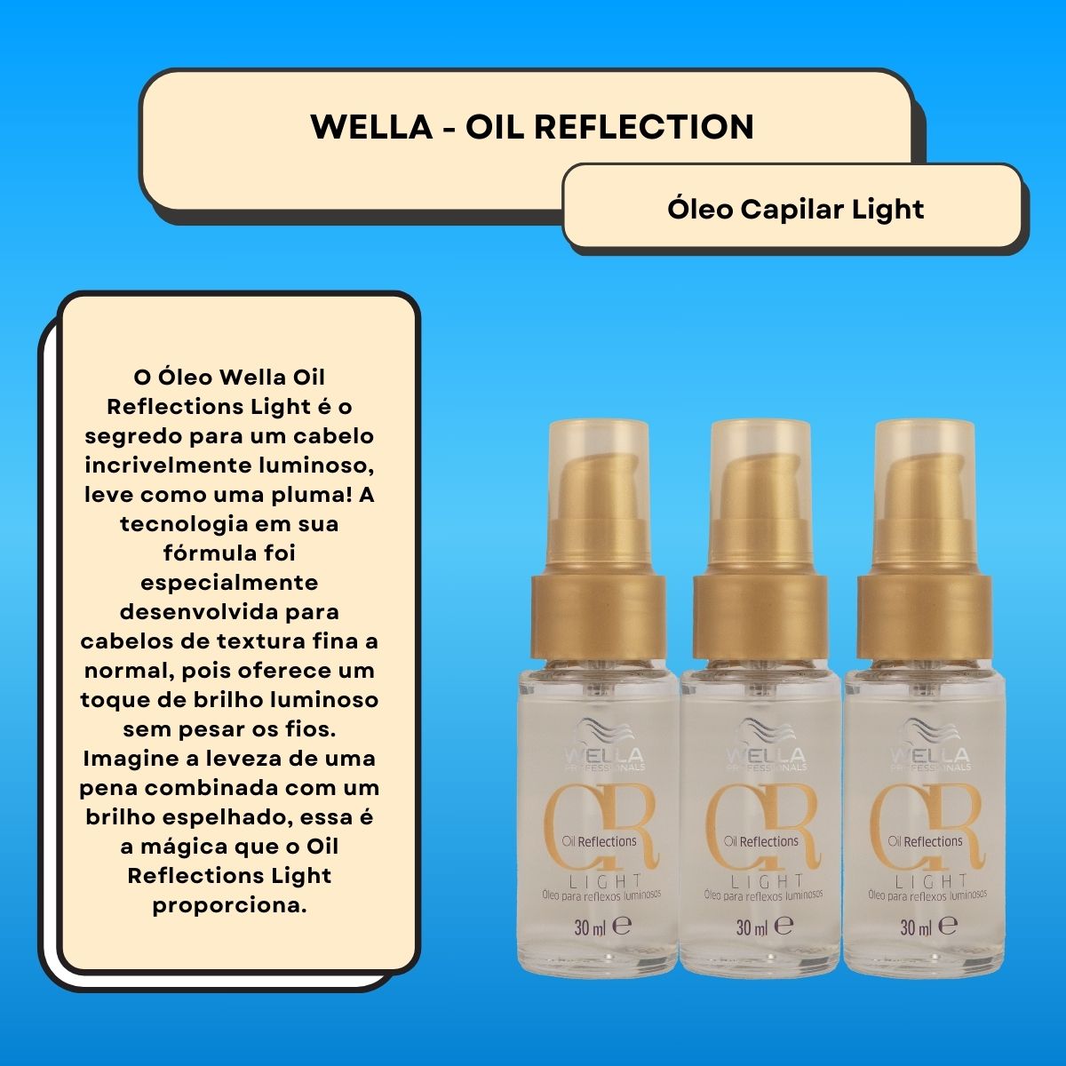 Kit Wella Oil Reflections Light 3 Oleo 30 ml