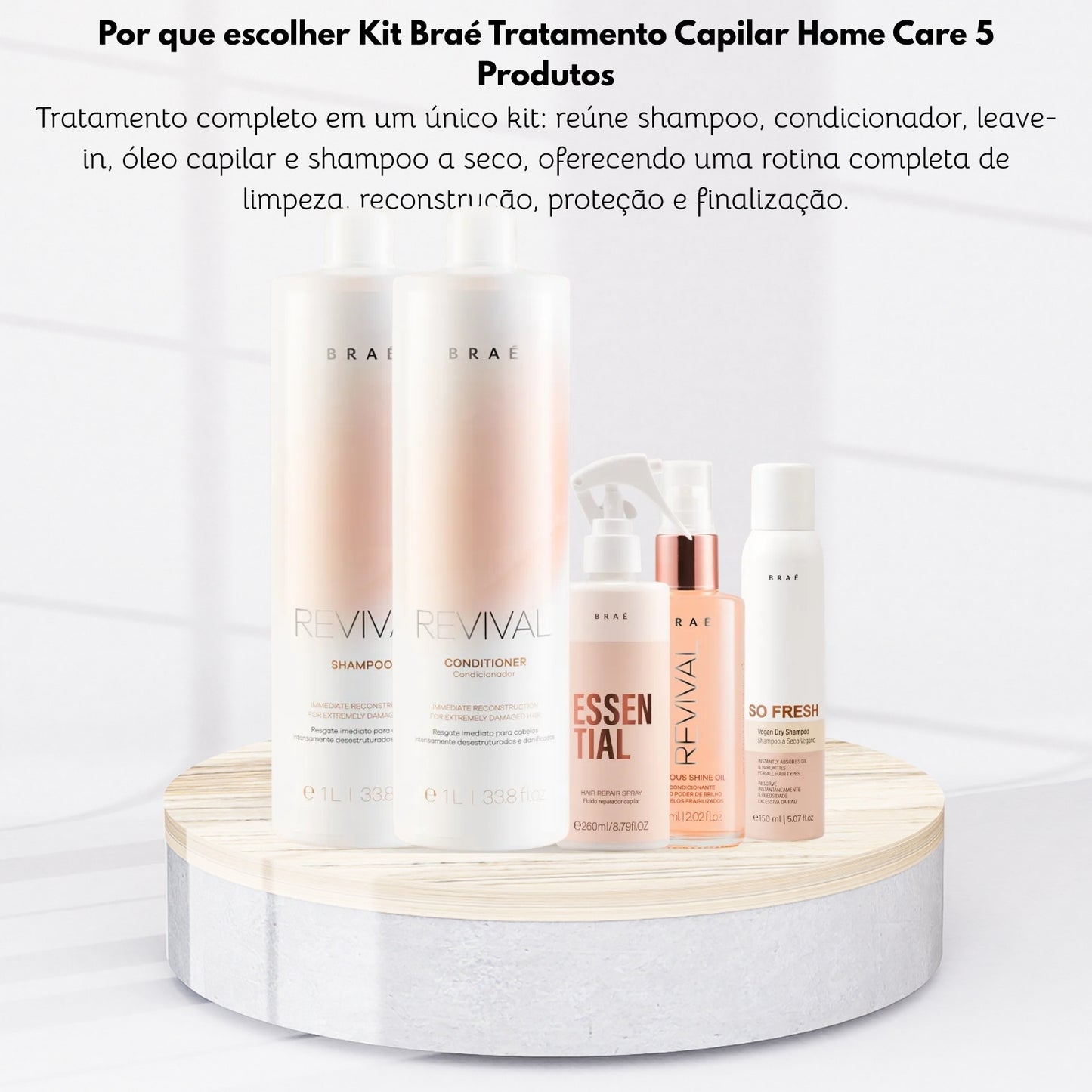Kit Braé Tratamento Capilar Home Care 5 Produtos