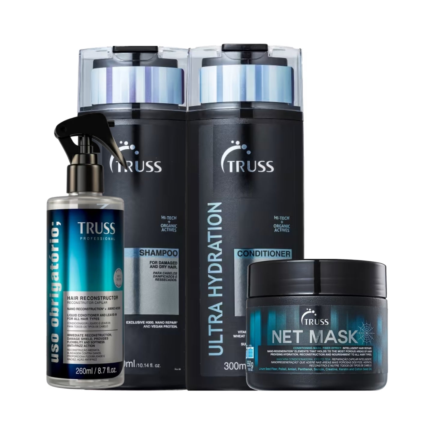 Kit Truss Ultra Hydration + Net + Uso Obrigatório 4 Produtos