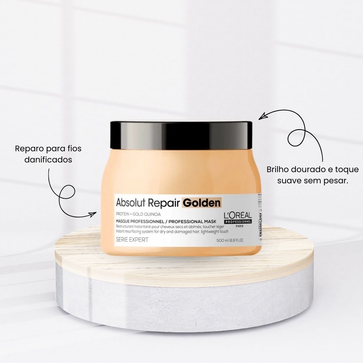 Kit Loreal Absolut Repair Gold Quinoa 2 Máscara 500 g