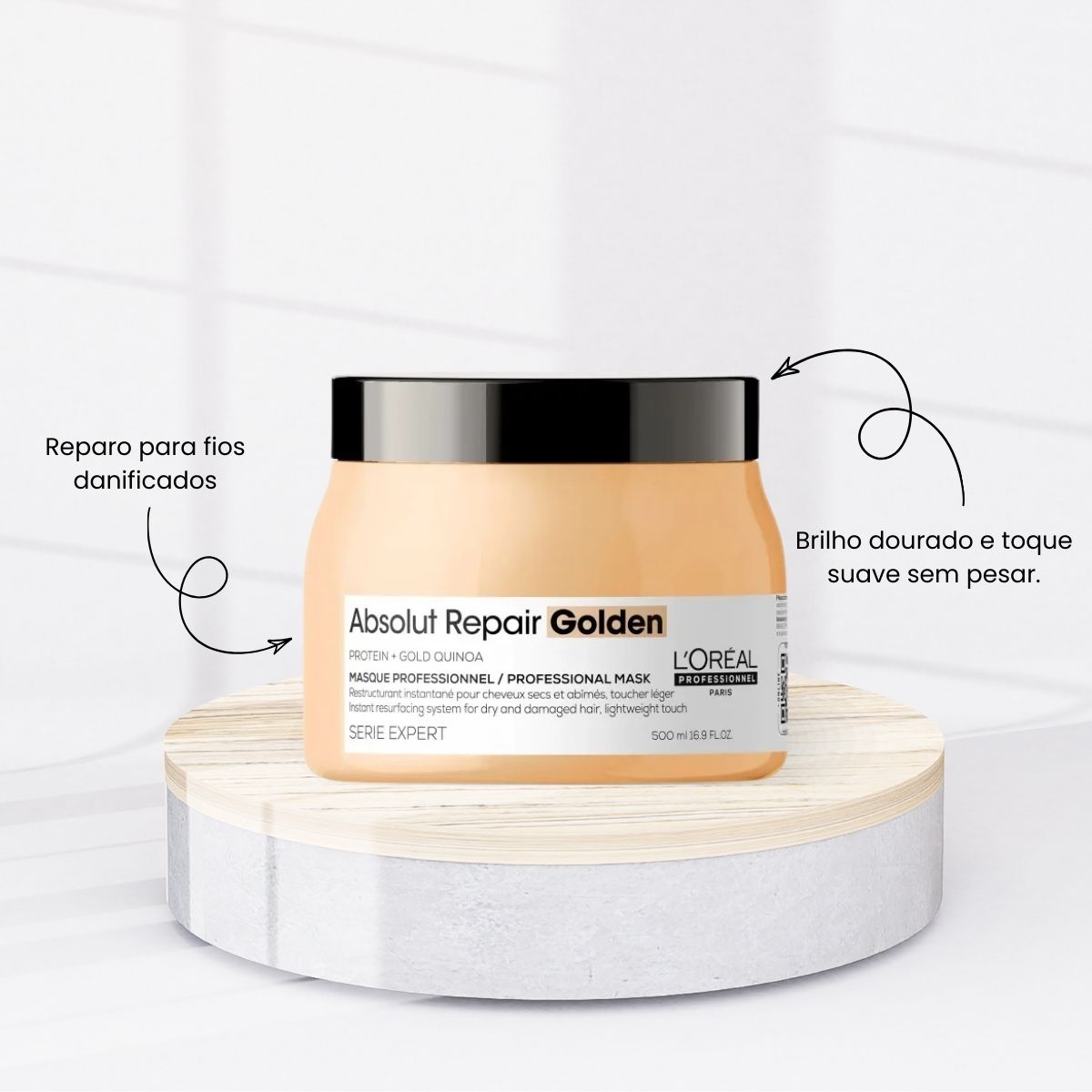 Kit Loreal Absolut Repair Gold Quinoa 3 Máscara 500 g