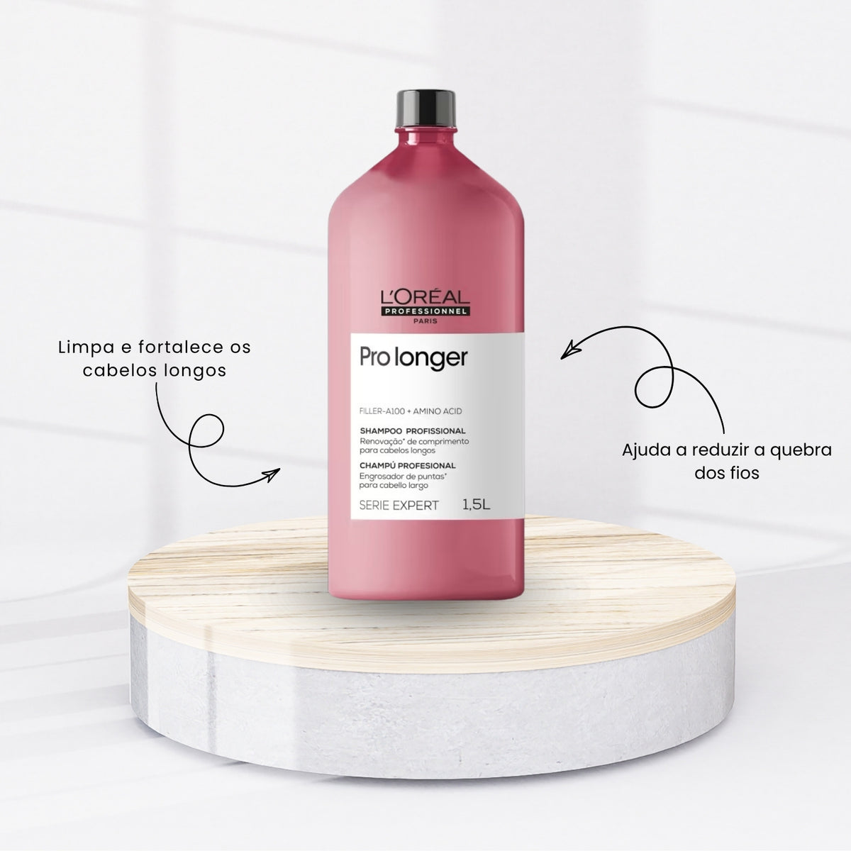 Kit Loreal Pro Longer Shampoo 1,5L e Máscara 500 g