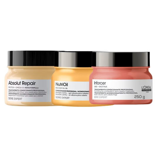 Kit Loreal Absolut Repair Gold NutriOil Inforcer 3 Produtos