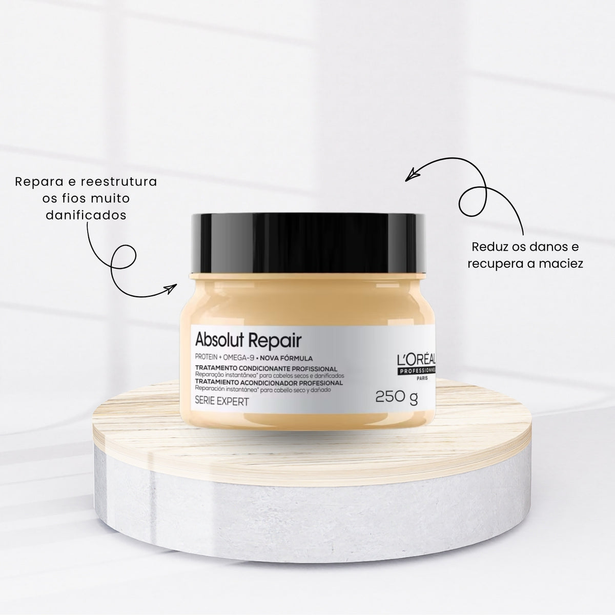 Kit Loreal Absolut Repair Gold NutriOil Inforcer 3 Produtos