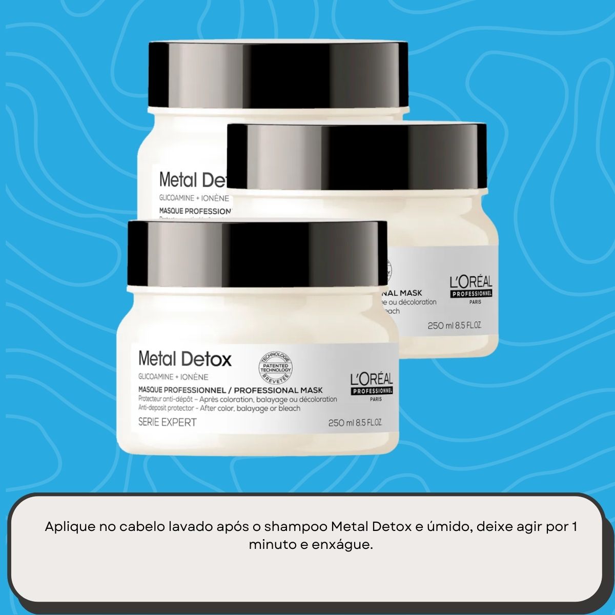 Kit Loreal Metal Detox 3 Máscara Capilar 250 ml