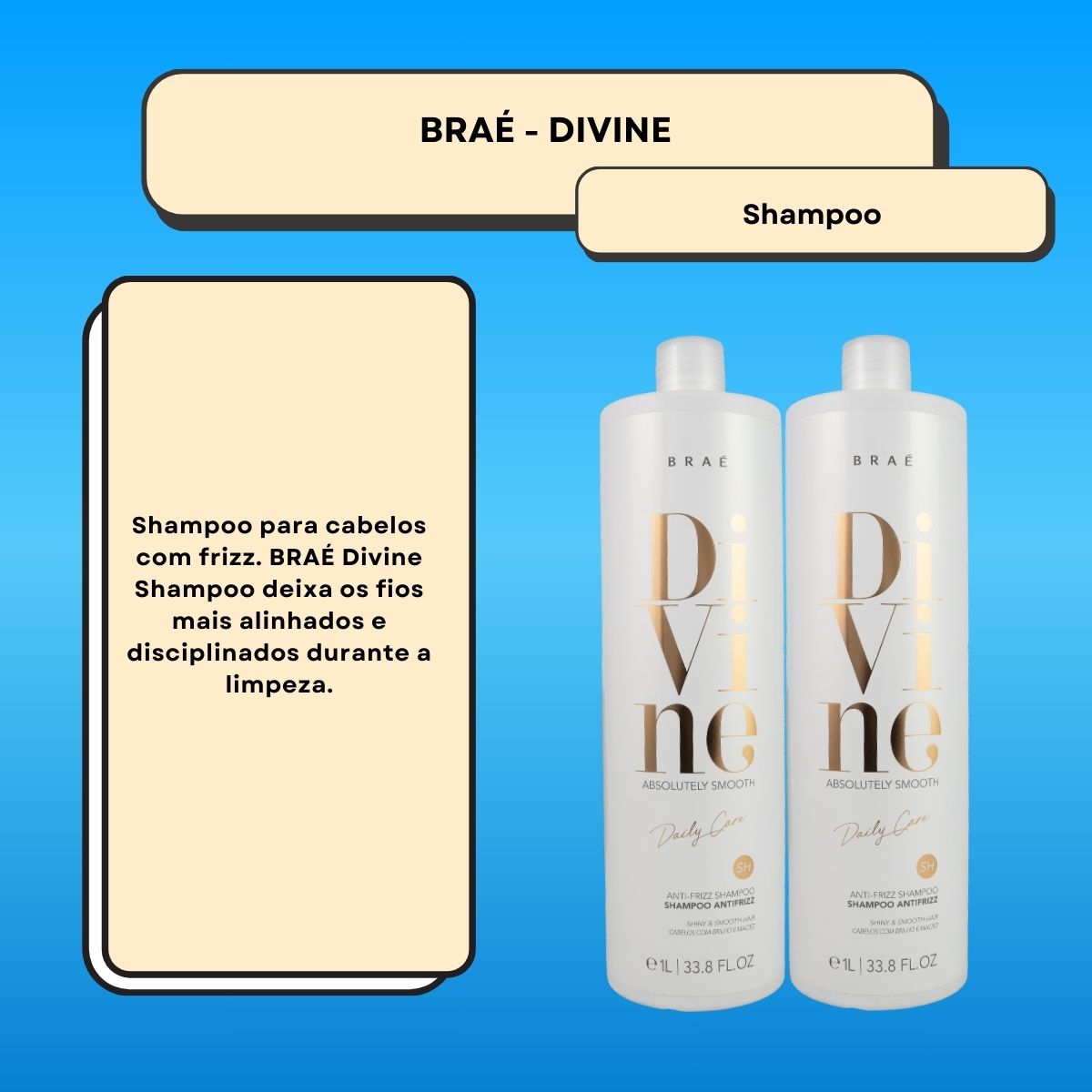 Kit Braé Divine 2 Shampoo 1 Litro