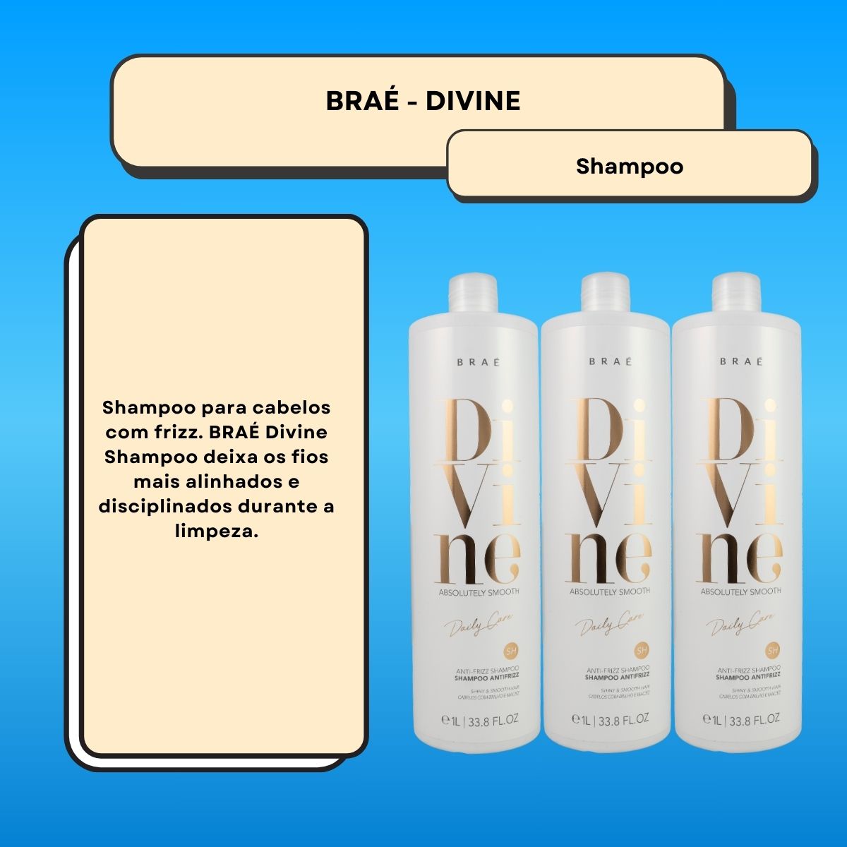 Kit Braé Divine 3 Shampoo 1 Litro