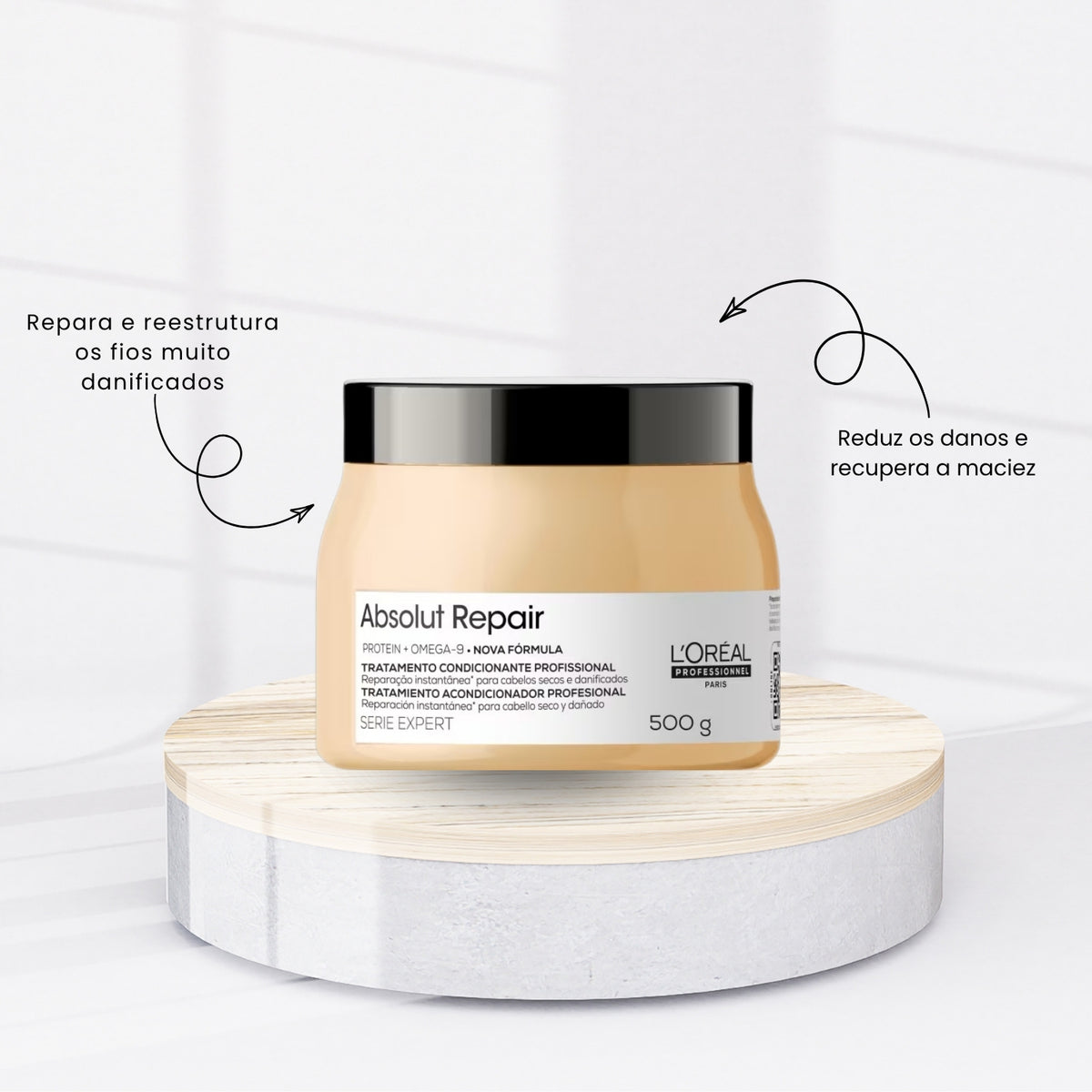 Kit Loreal Absolut Repair Gold Shampoo 1,5L e Máscara 500 g
