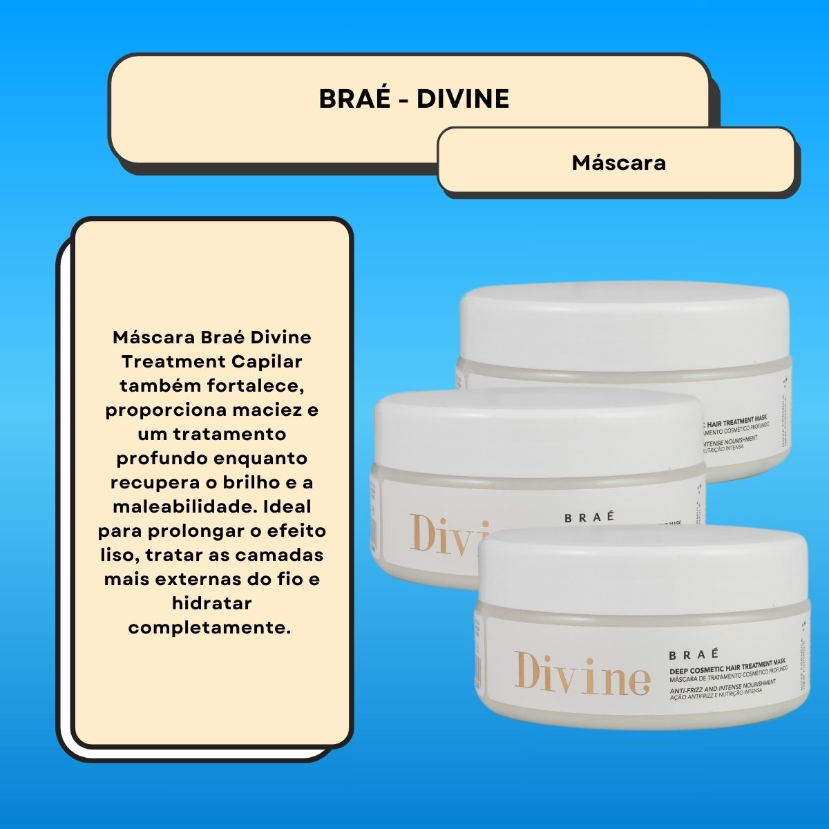 Kit Braé Divine 3 Máscara Capilar 200 g