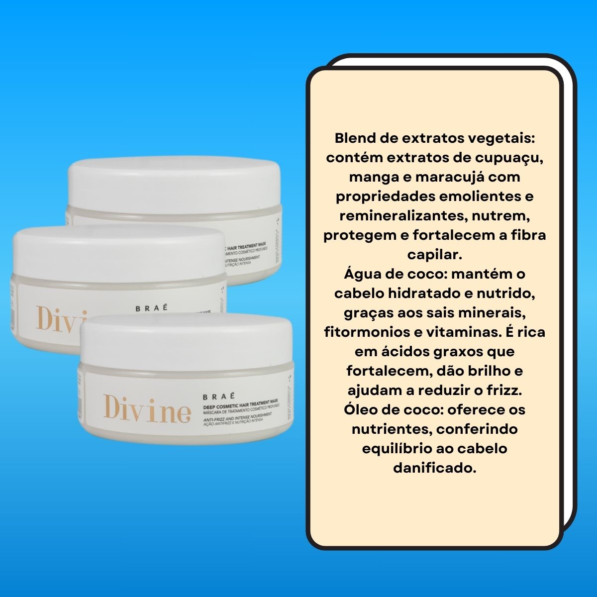 Kit Braé Divine 3 Máscara Capilar 200 g