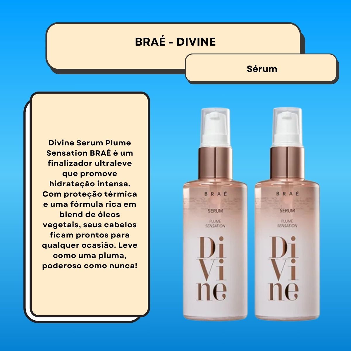 Kit Braé Divine Plume Sensation 2 Sérum Reparador 60 ml