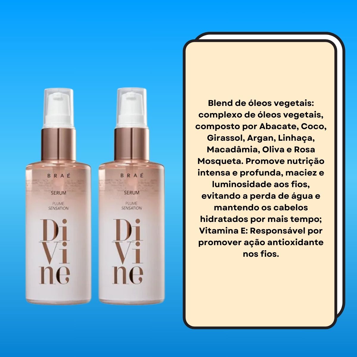 Kit Braé Divine Plume Sensation 2 Sérum Reparador 60 ml