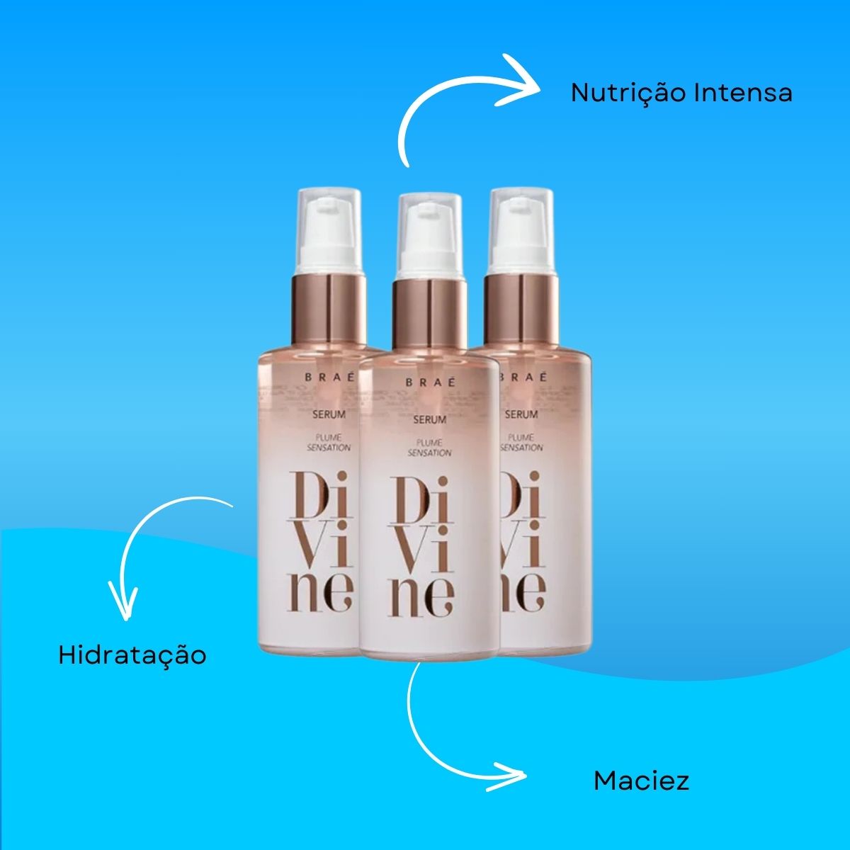 Kit Braé Divine Plume Sensation 3 Sérum Reparador 60 ml